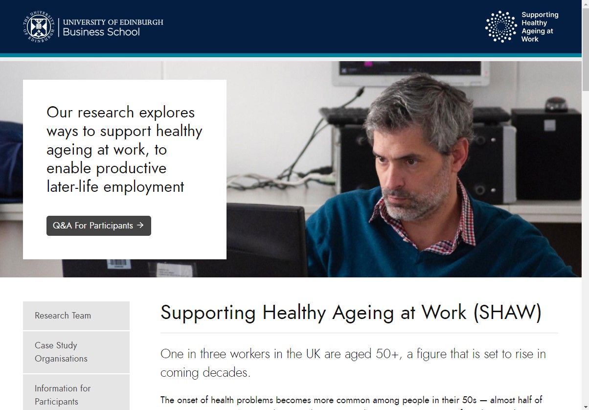 Image of the SHAW Homepage