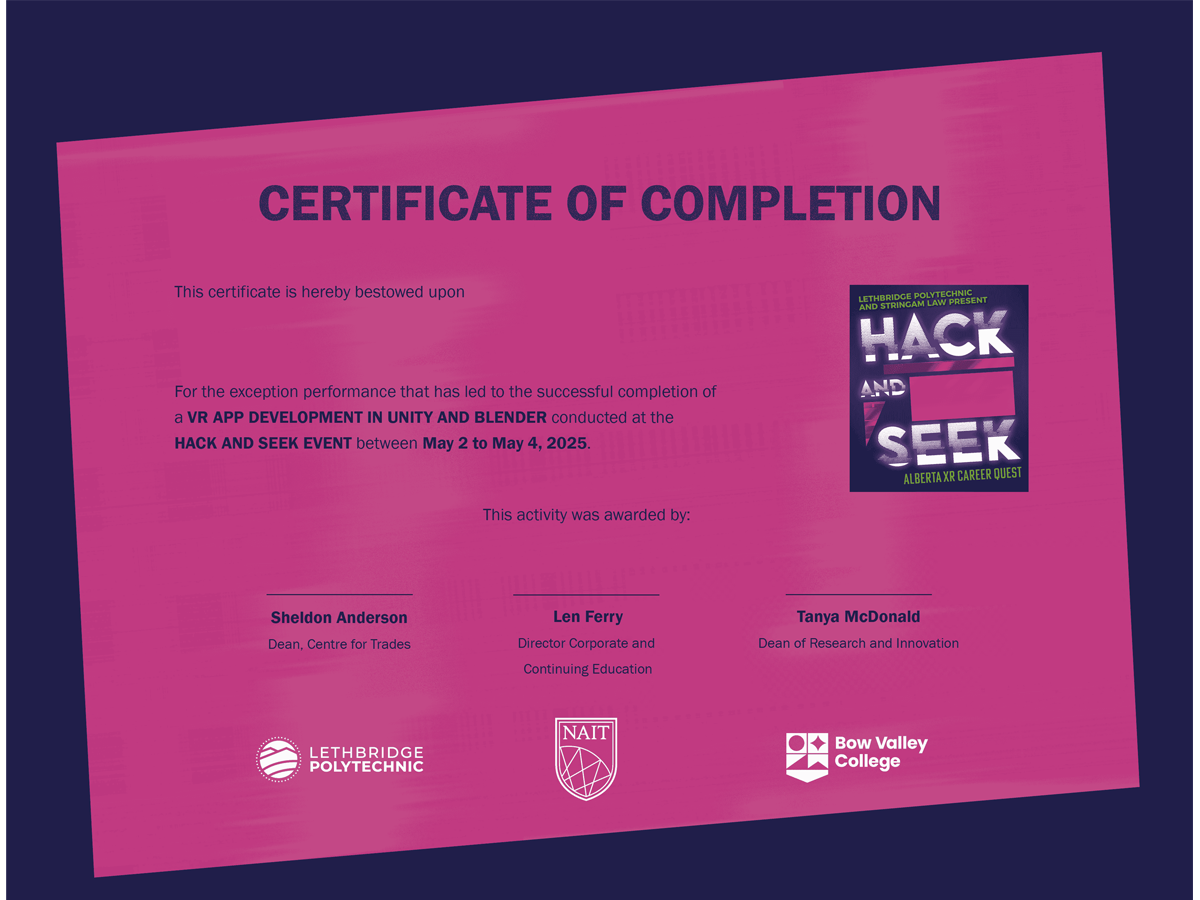 Certificate of completion for hackathon